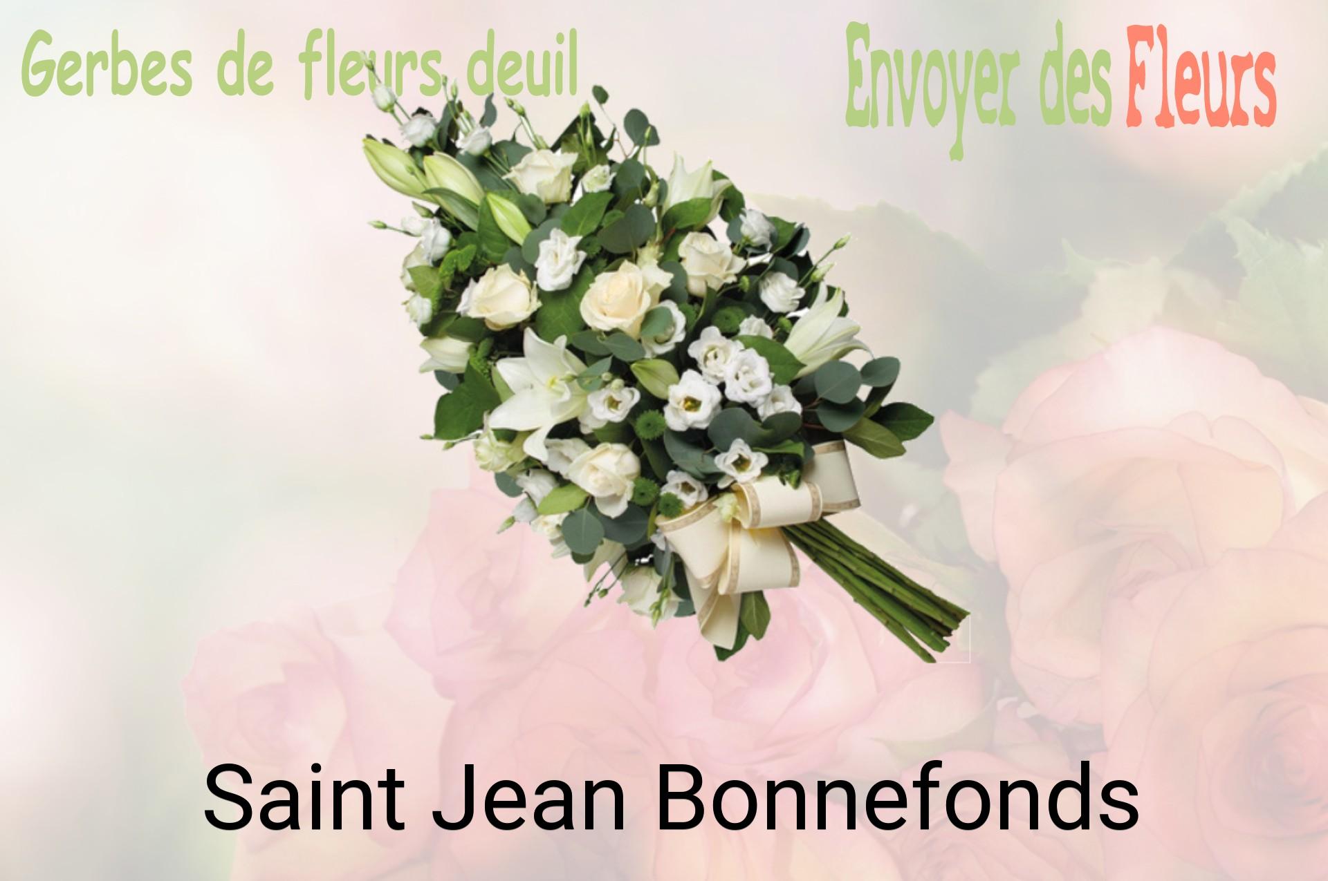Gerbe de fleurs de deuil livrée à Saint-Jean-Bonnefonds